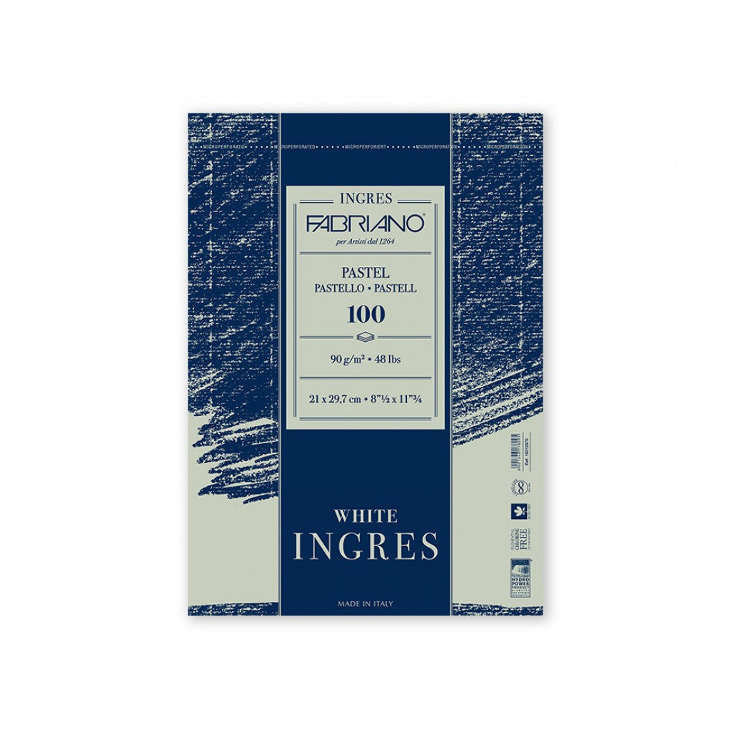 Fabriano Ingres blokk hvit A4 - 90g - 100 ark