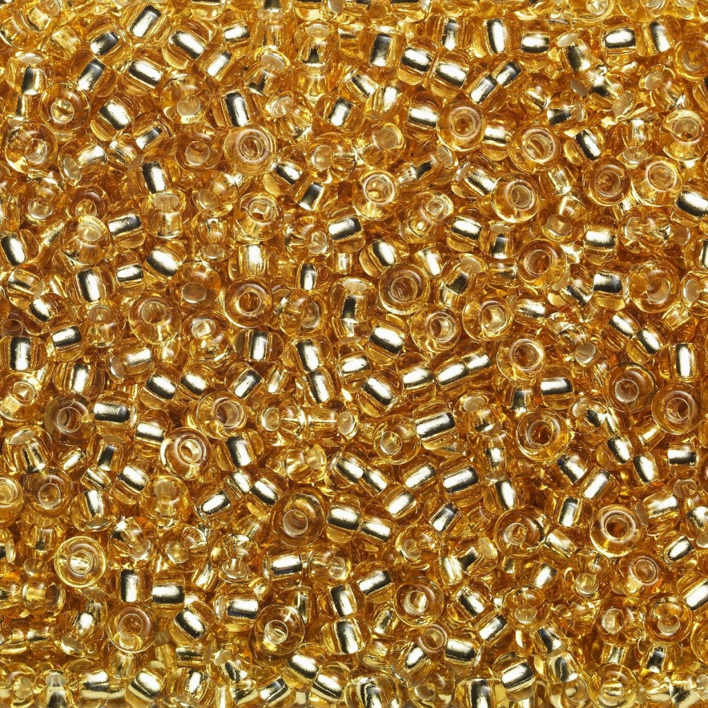 Rocaillesperle 9/0 - Gull Halvtransparent