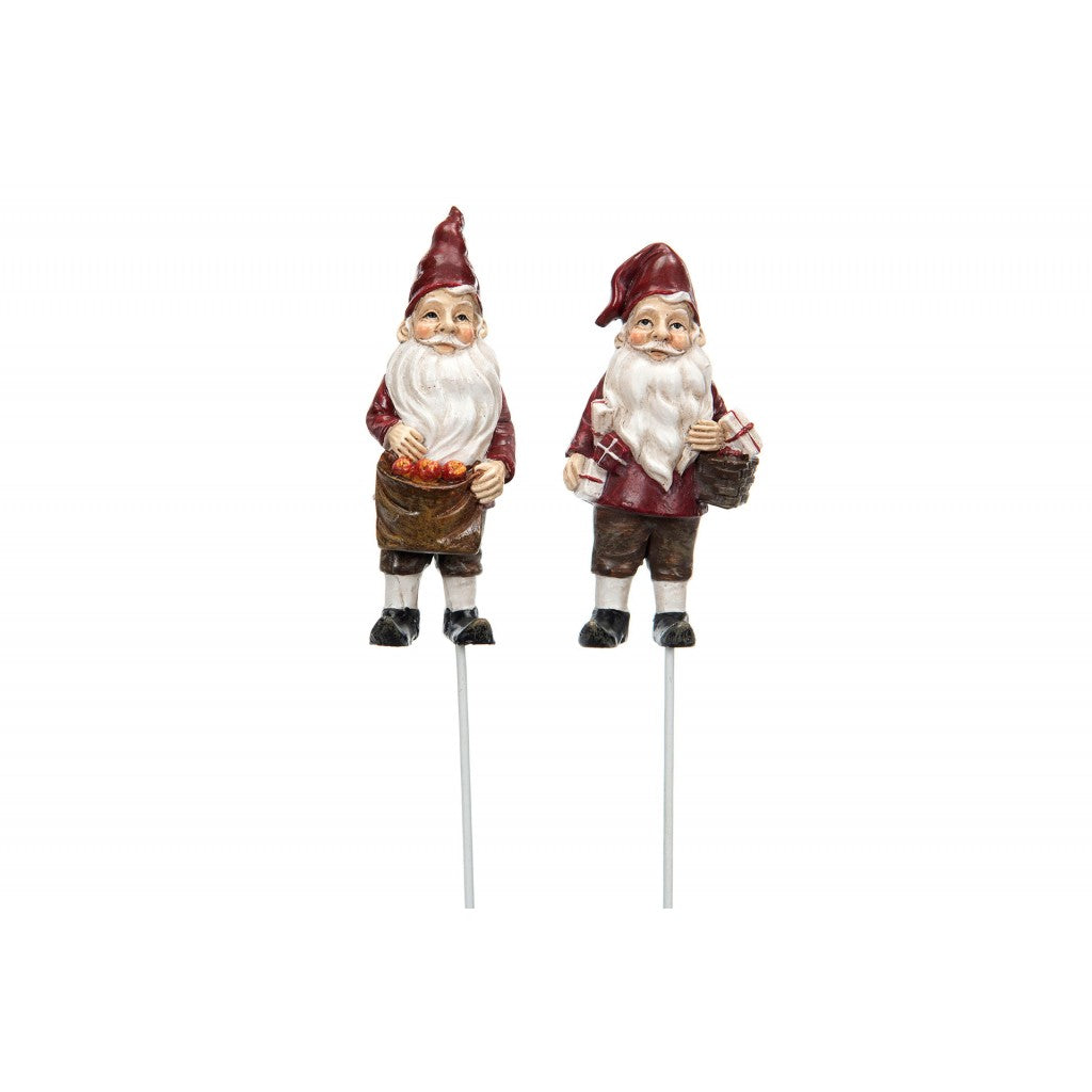Juledekor i Polymer, 6cm - Nisse med Eplekorg (1stk)
