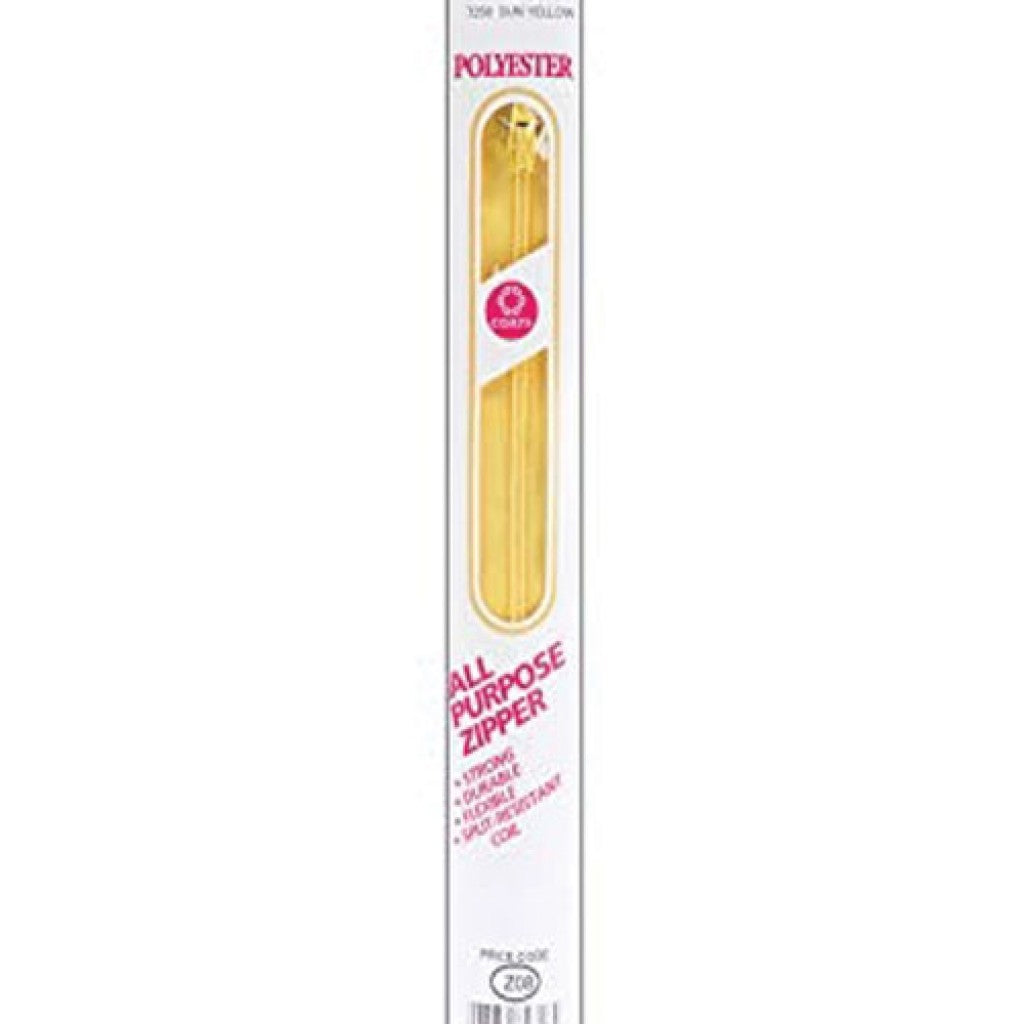 Glidelås i nylon (lukket) - 55cm Sun Yellow