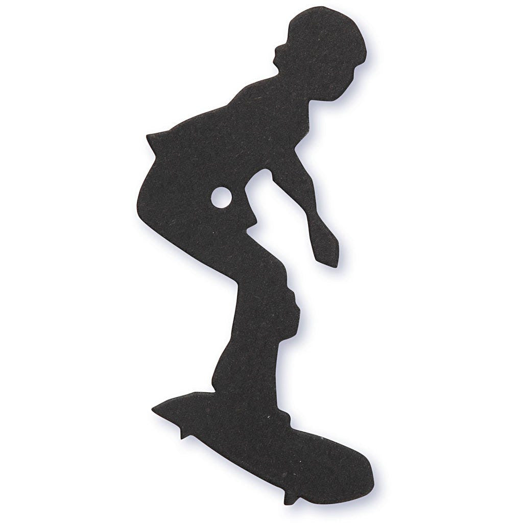 Kartongmerke, svart, skater, 10 stk., 1 pk.