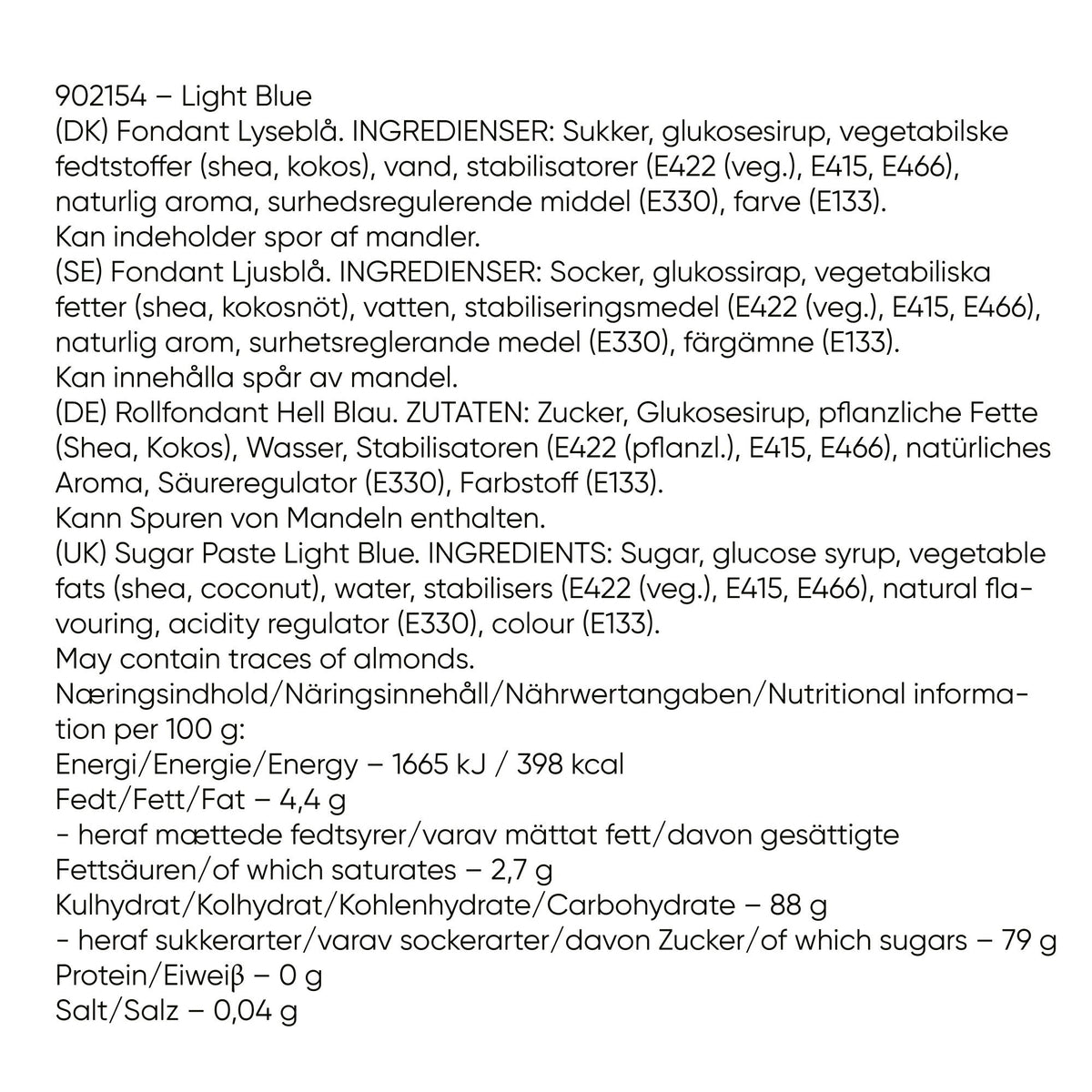 Fondant Odense 250g - Lyseblå