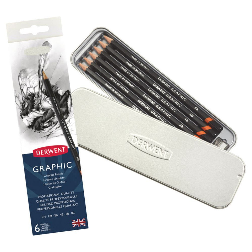 Derwent Graphic Blyantsett - 6stk 2H-8B