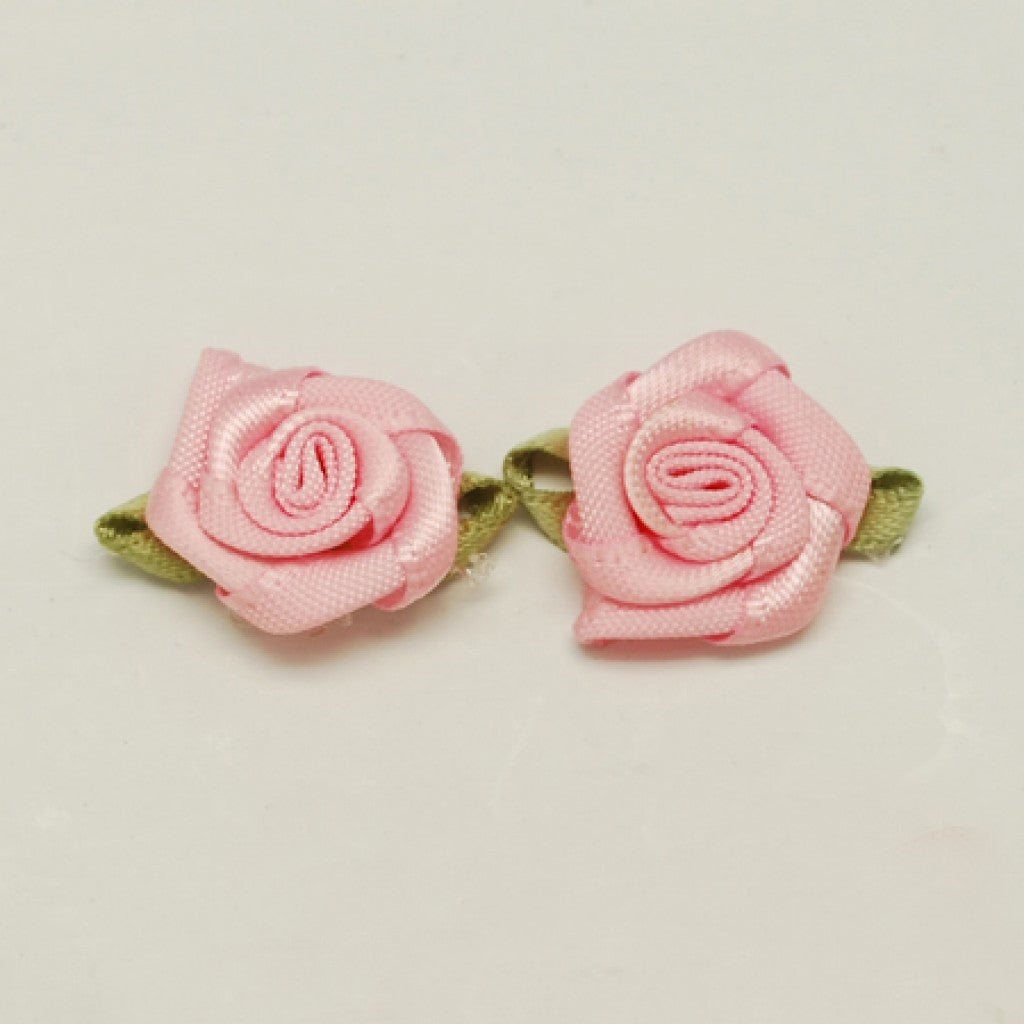Håndlaget Satengrose, 15mm - Pearl Pink