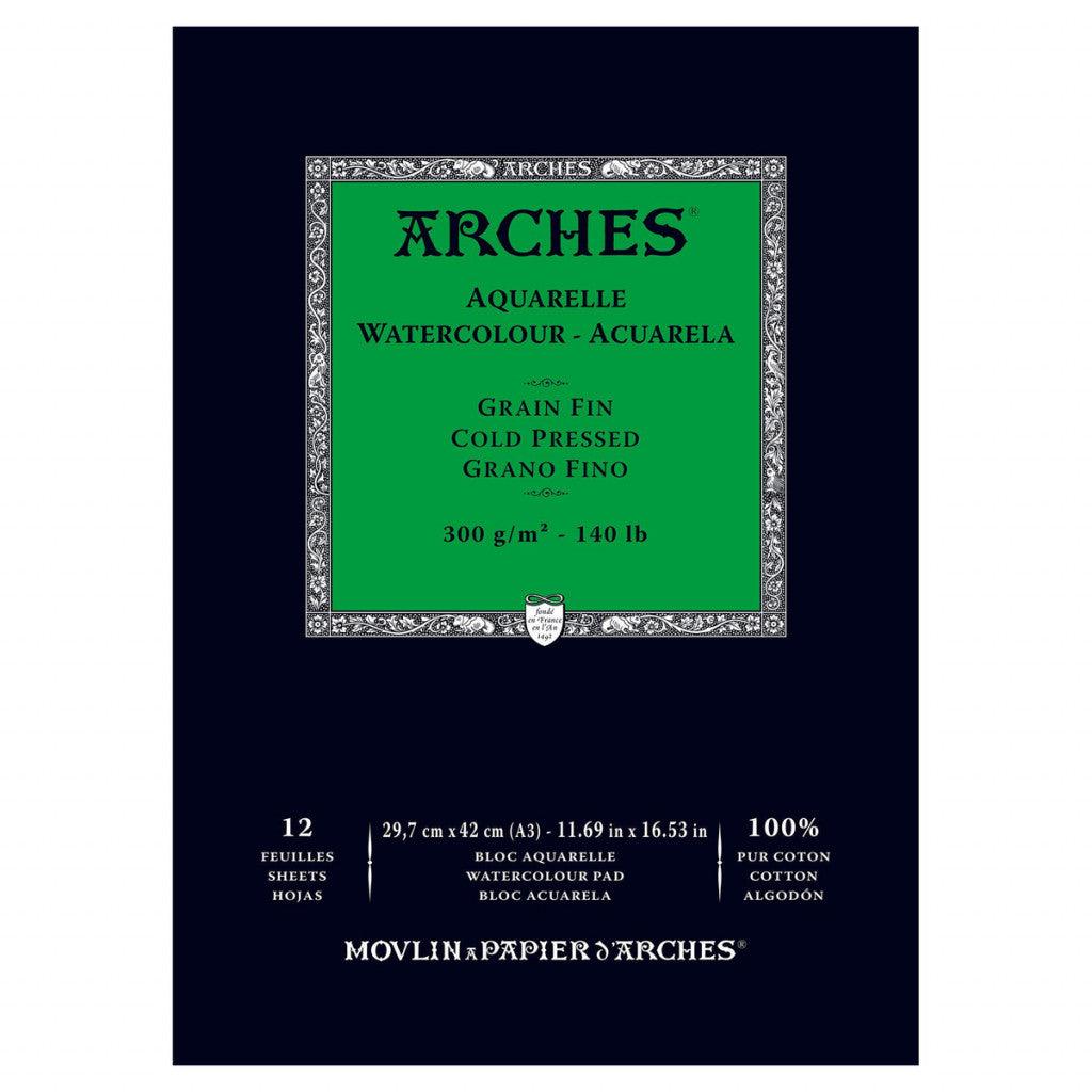 Arches Akvarellblokk Grain fin (Cold pressed), A3 - HobbyHimmelen