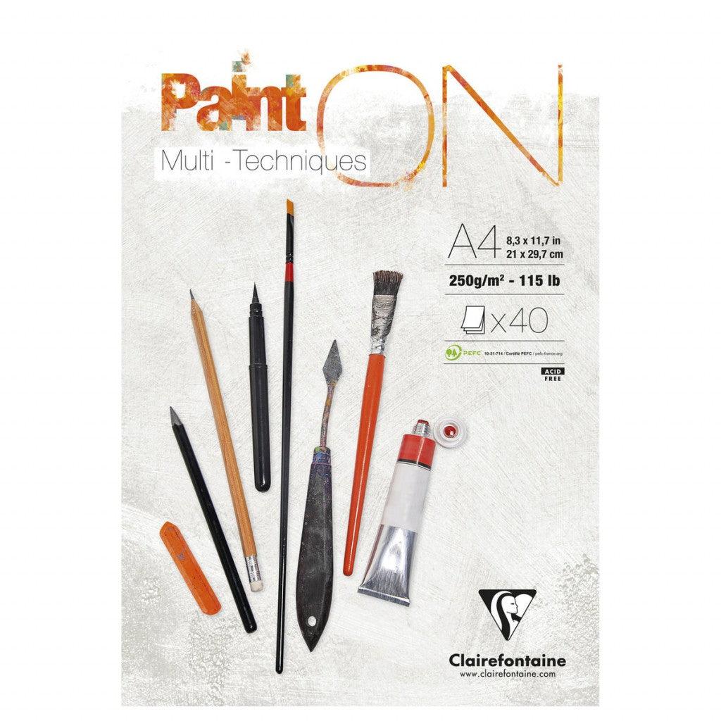 Clairefontaine - Paint On Blokk A4 40 ark - Hvit - HobbyHimmelen