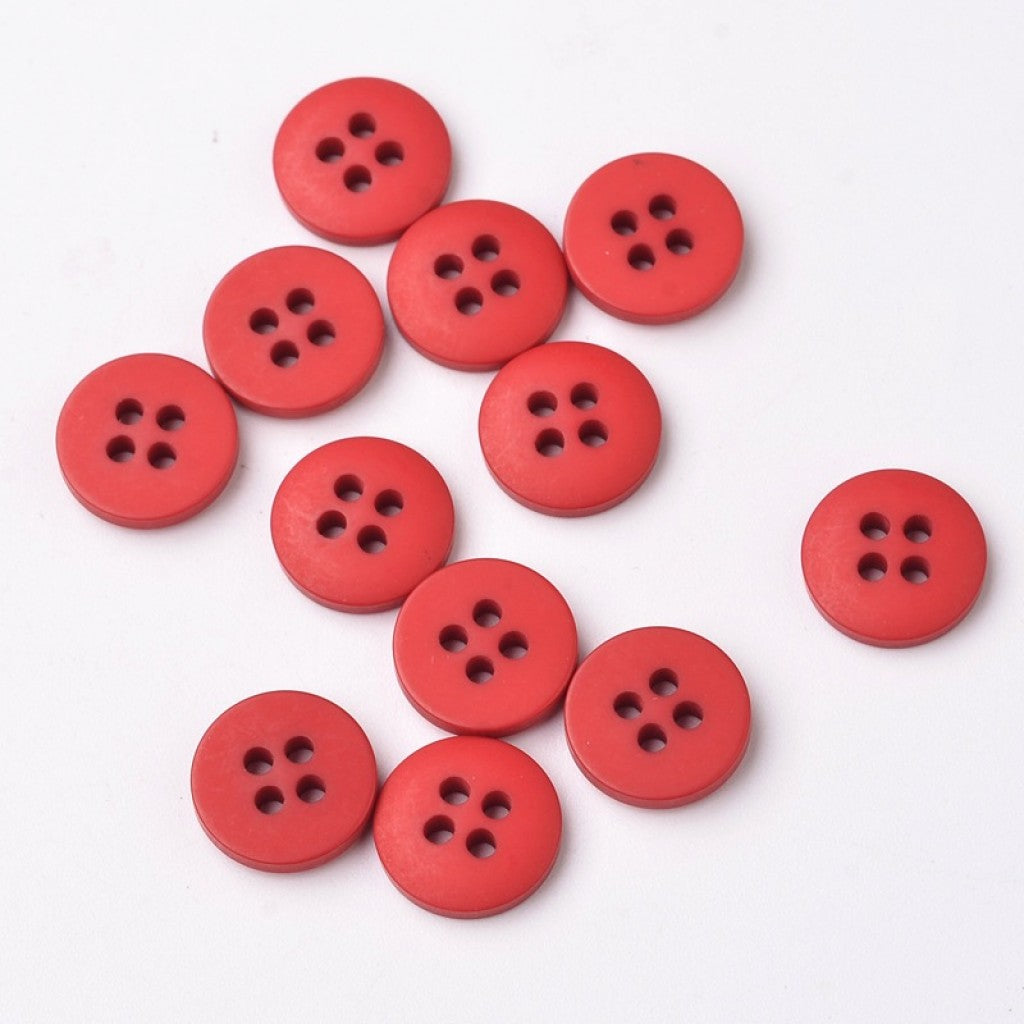 Knapp i Frostet Epoxy, 23mm - Red