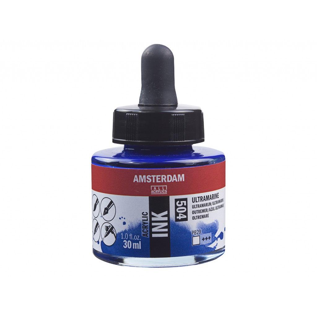 Amsterdam Ink 30ml - 504 Ultramarine - HobbyHimmelen