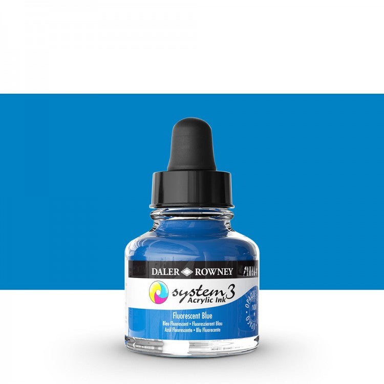 Daler Rowney - System3 Ink 29,5ml - 100 Fluorescent Blue