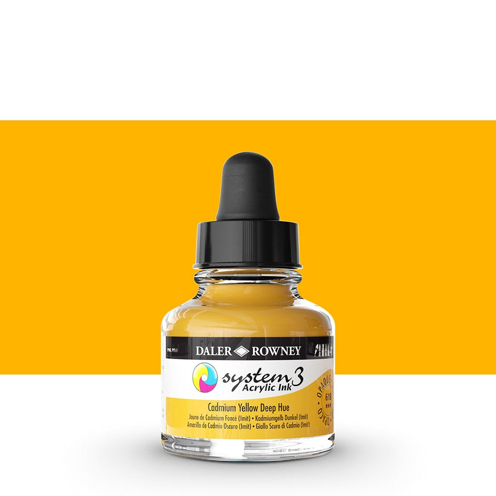 Daler Rowney - System3 Ink 29,5ml - 618 Cadmium Yellow Deep Hue