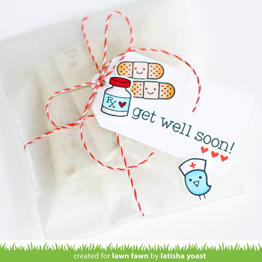 Lawn Fawn Clear Stamps 3"X2" (7,5x5cm) - Get Well Soon