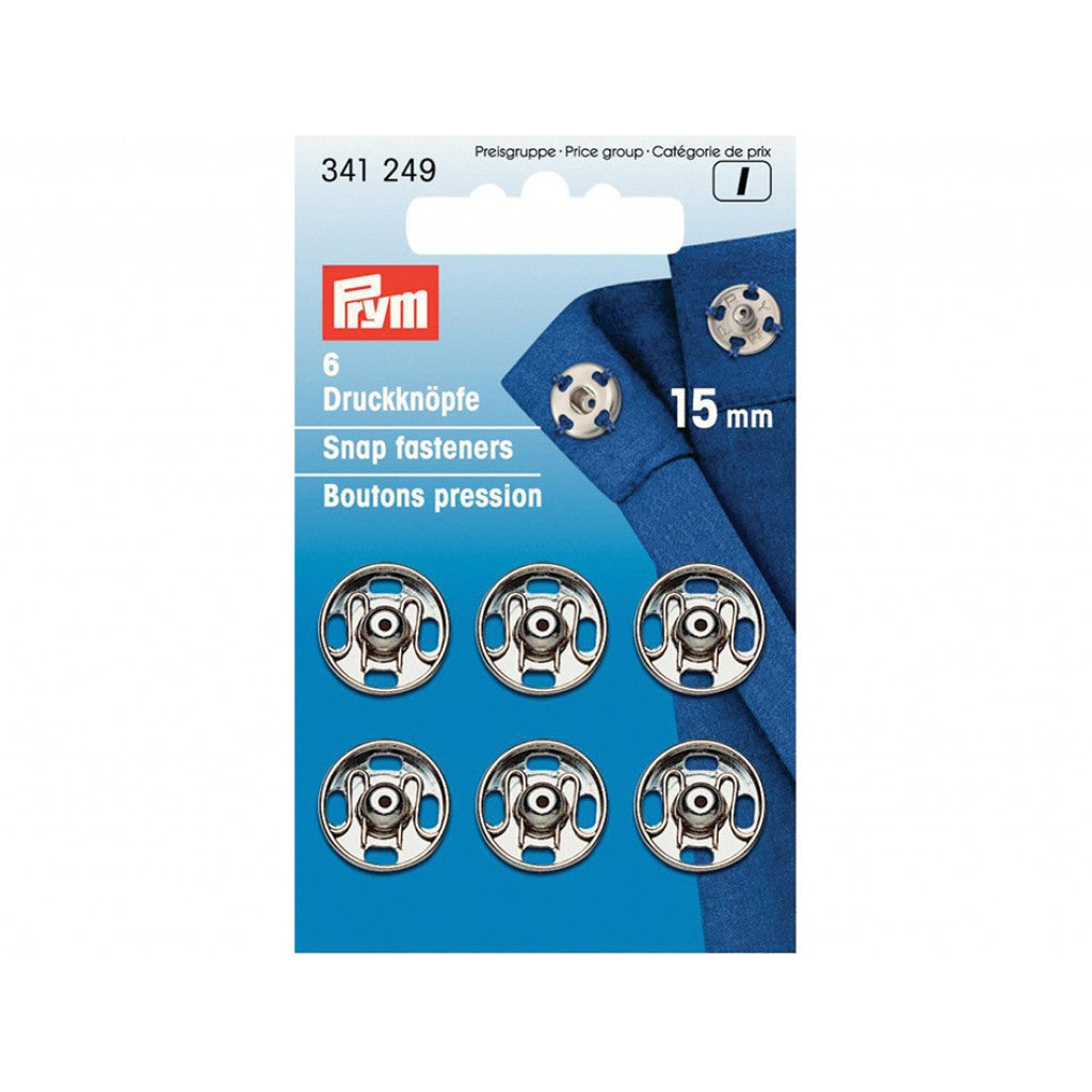 Prym Patentknapper 15mm 6stk - Sølv