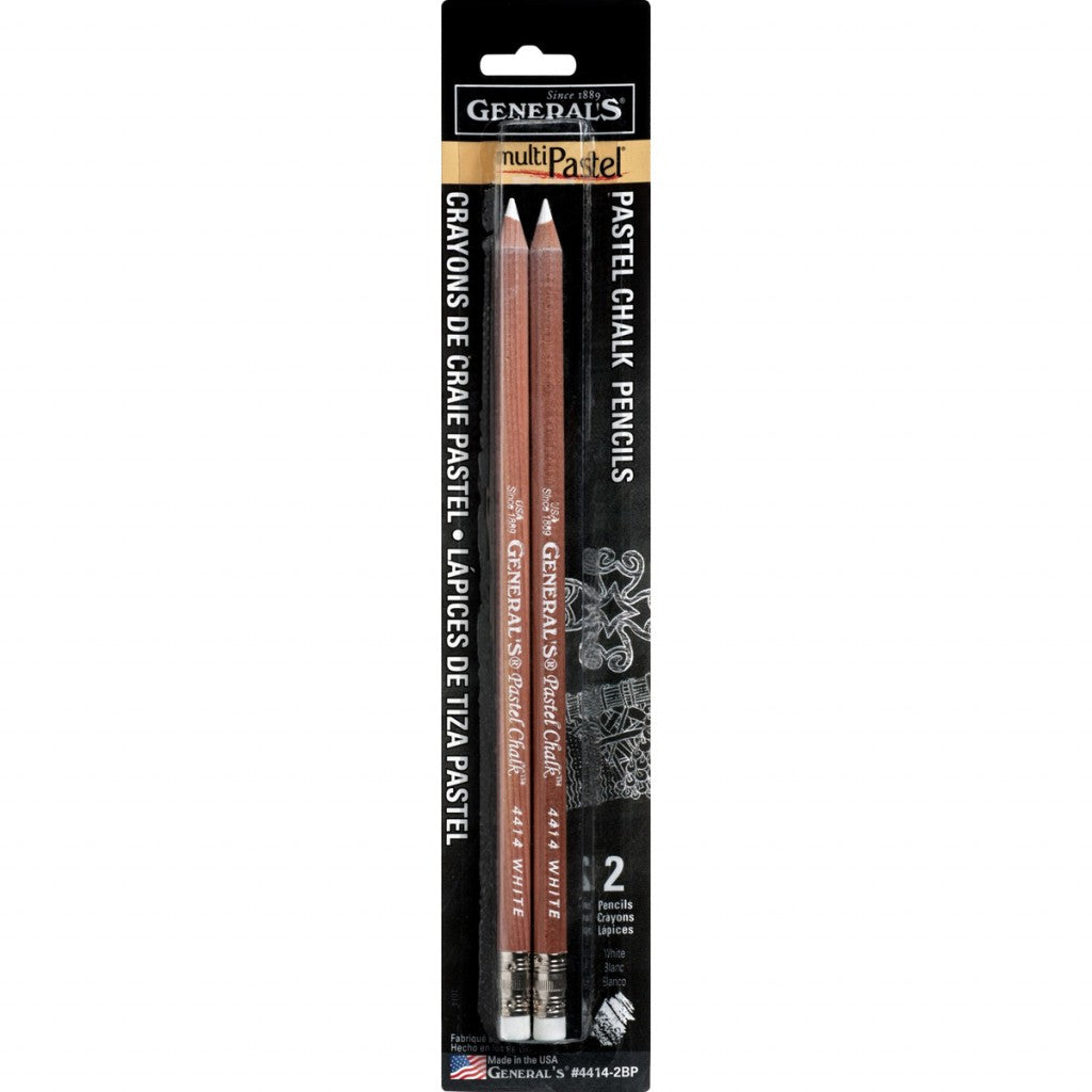 General - Pencil Multi-Pastel Chalk Pencil Set, 2stk, White