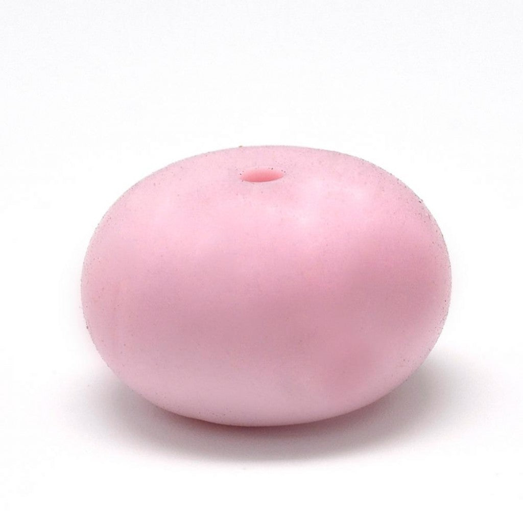 Perle i Silikon av Matkvalitet, 23mm - Flat Round, Pink