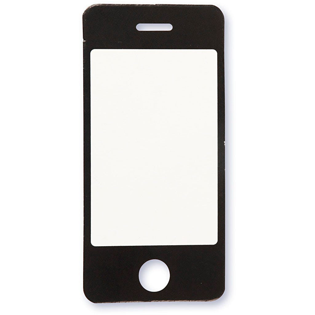 Kartongmerke, hvit/sort, mobiltelefon, 10 stk., 1 pk.