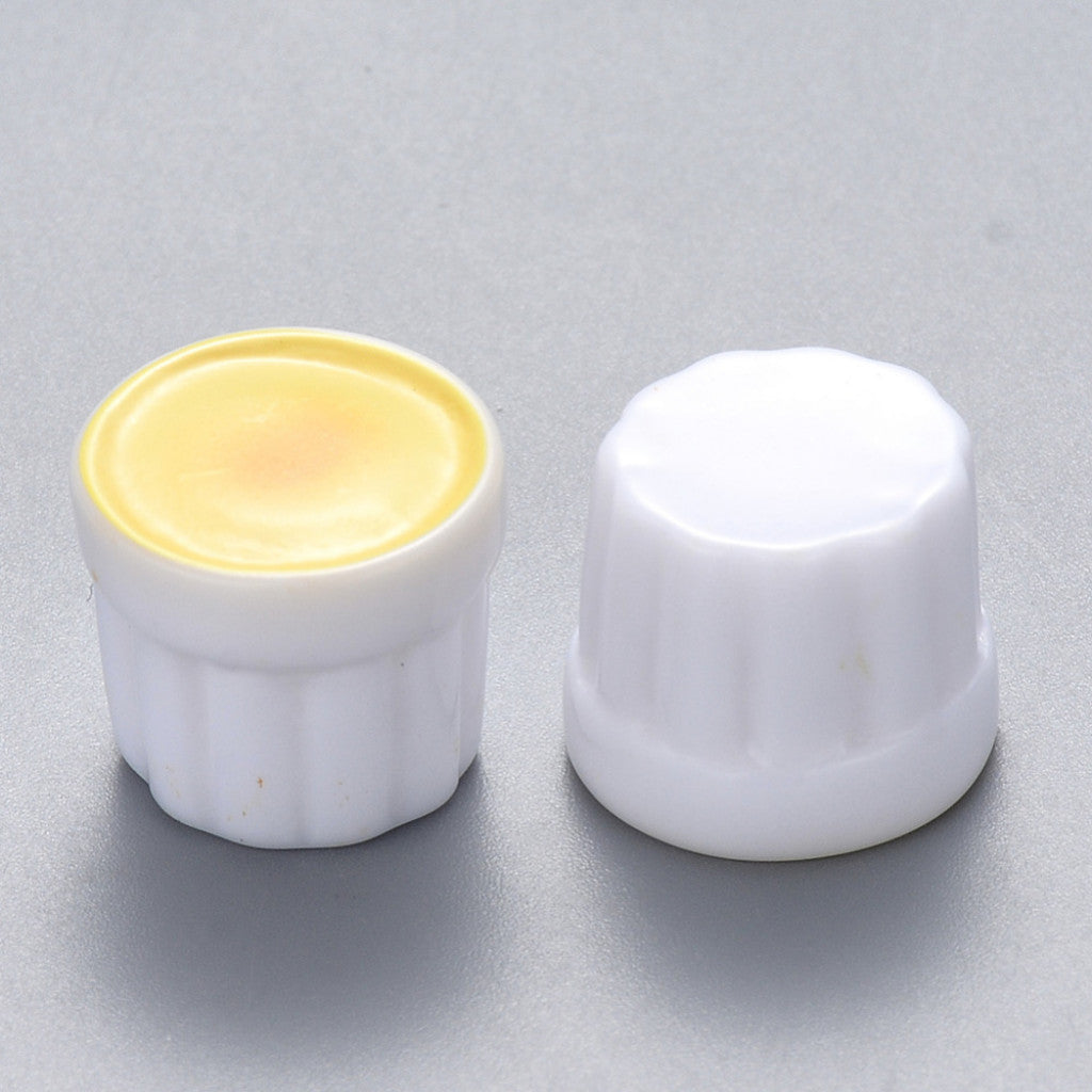 #1 Miniatyr 16x13mm - 2stk Kopper med Melkeskum