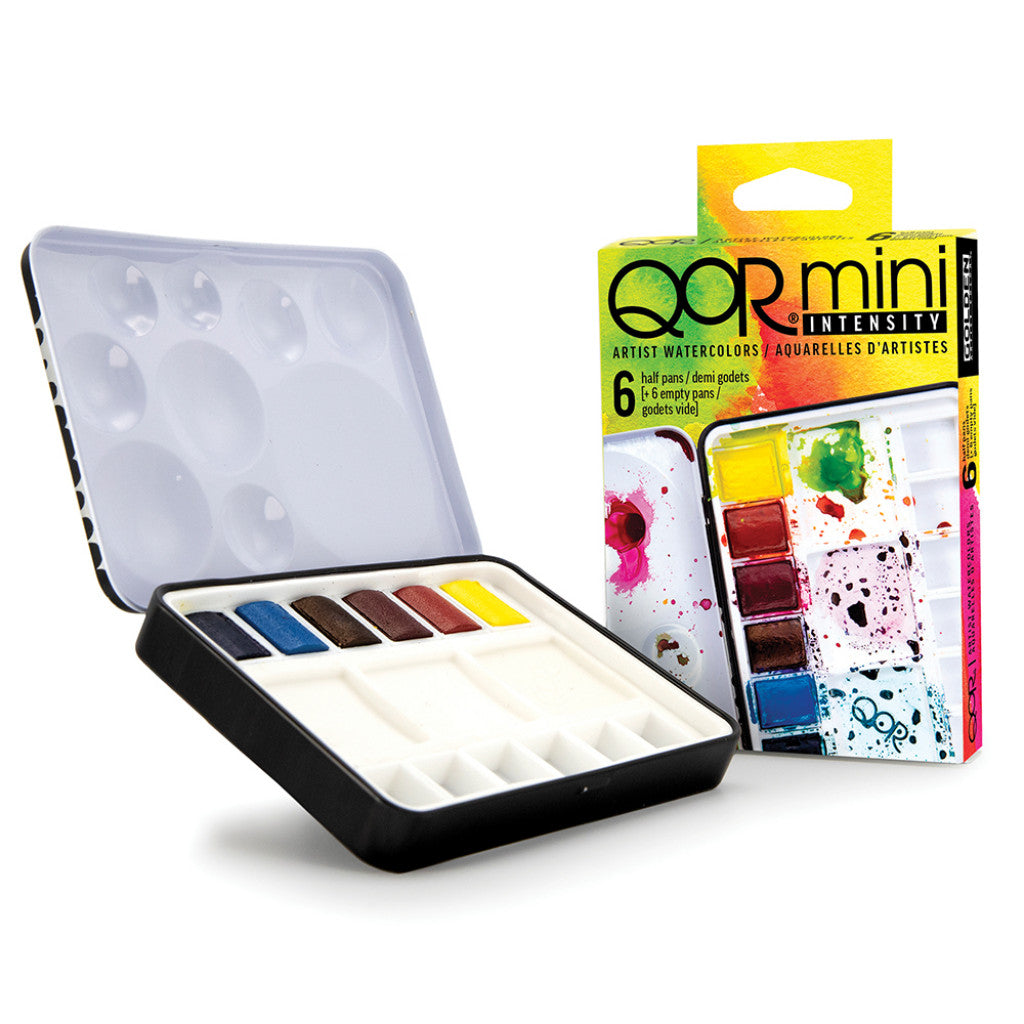 QoR Akvarellsett, Half Pans, 6stk - Intensity