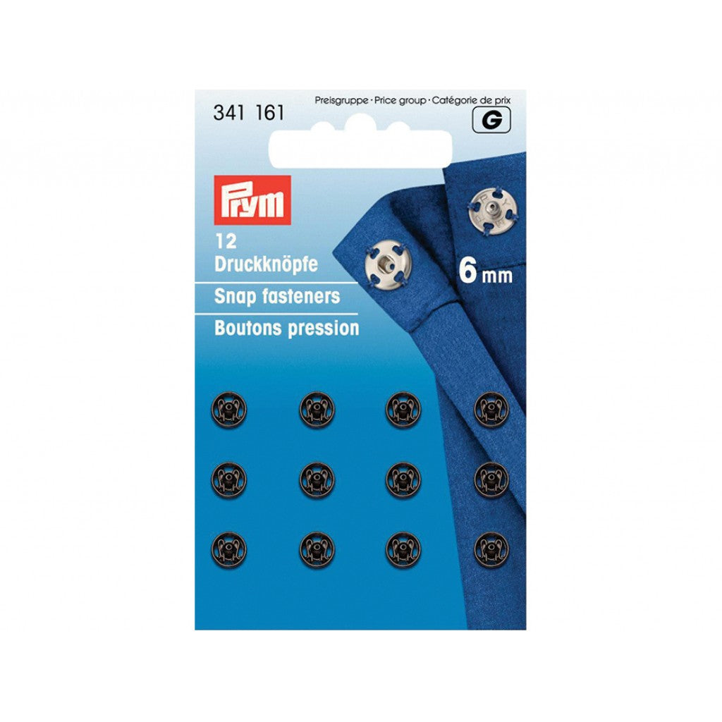 Prym Patentknapper 6mm 12stk - Sort