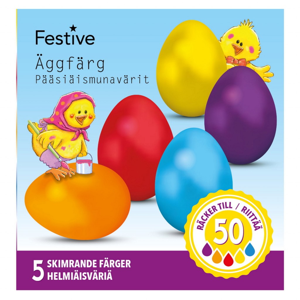 Vannløselige Eggfarger, 5stk - Perlemorskimrende