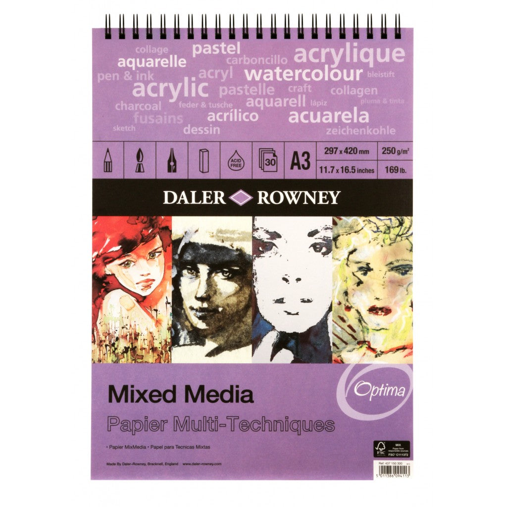 Daler Rowney - Optima Mixed Media 250g, 30ark, A3