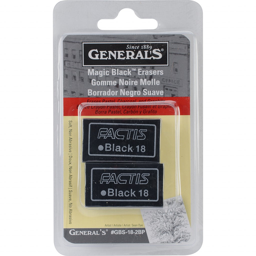 Generals Magic Black Eraser 2 pk.