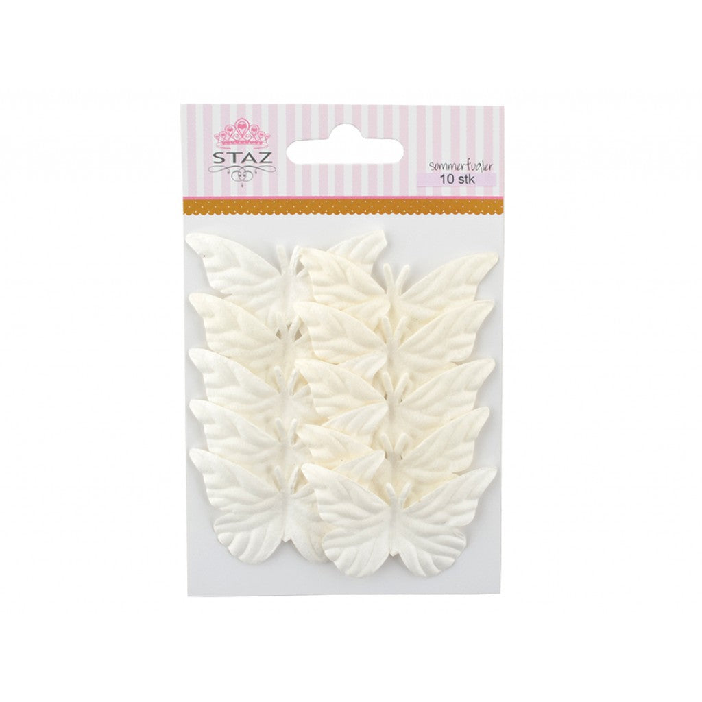 Staz Sommerfugler 10stk - Bryllupshvit