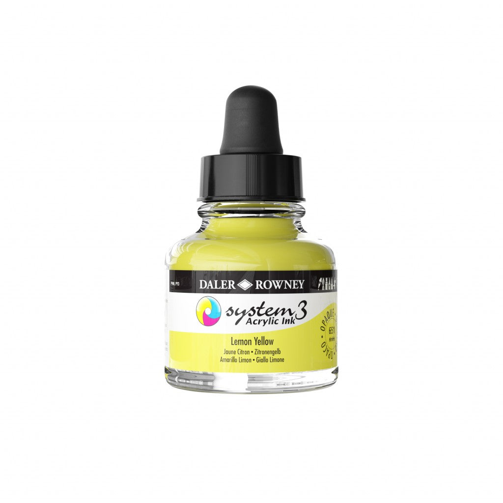 Daler Rowney - System3 Ink 29,5ml - 651 Lemon Yellow