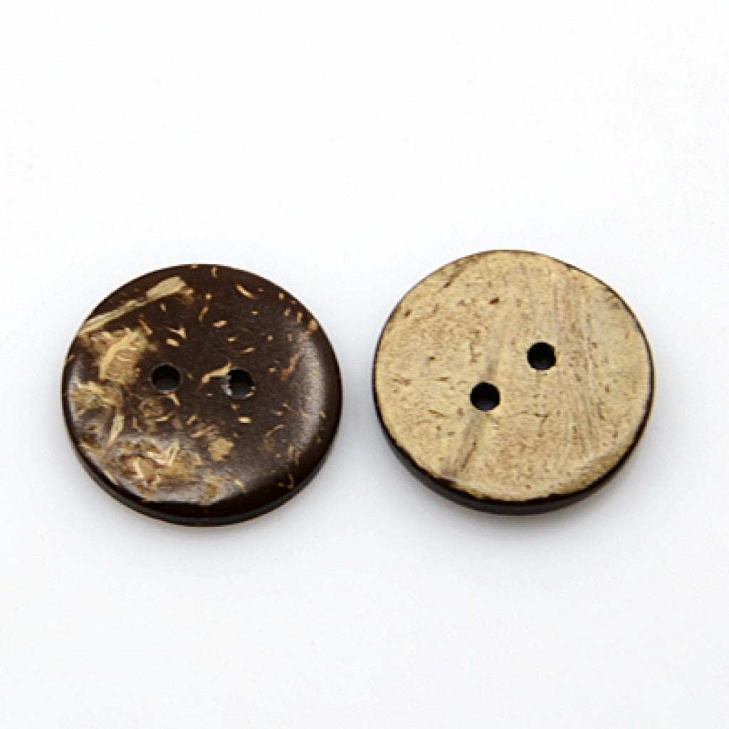 Knapp i Kokos, 20mm - Coconut Brown