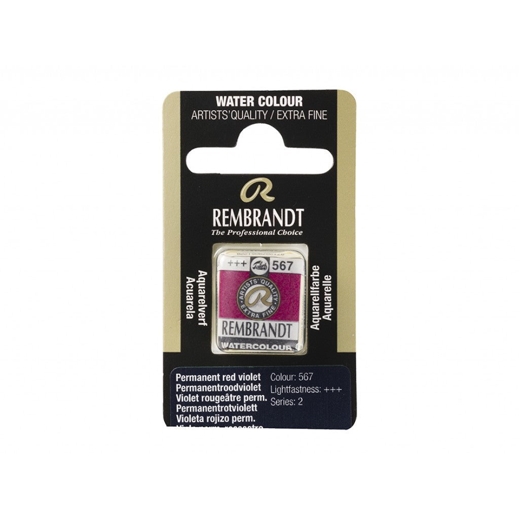Rembrandt Akvarell Halfpan - Permanent Red Violet 567