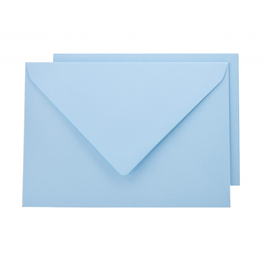 Staz Kort & Konvolutt - A6 10stk - 14 Lys blå