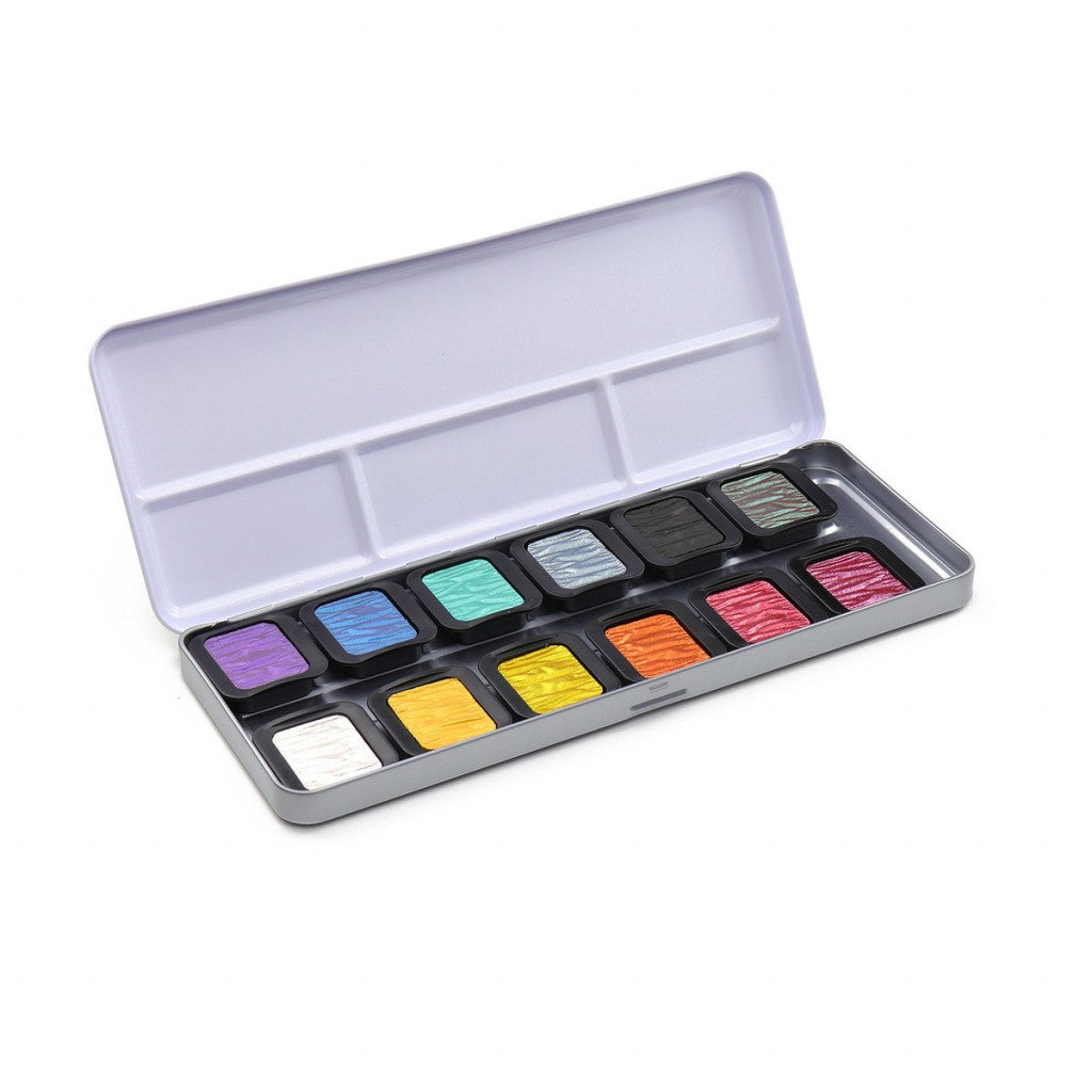 Finetec - Pearlescent Colours - 12 whole pans Vannmaling