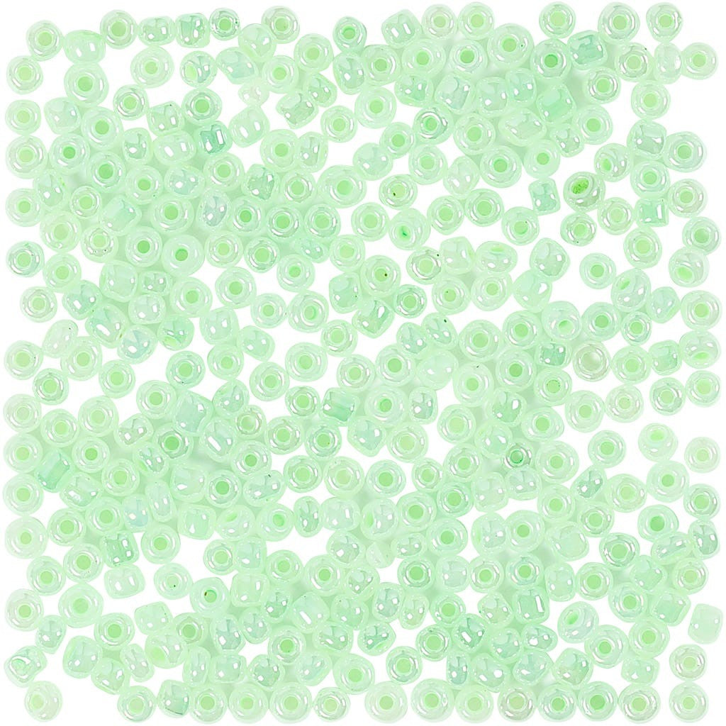 Rocaiperler 3 mm, 8/0, 25g - Soft Grønn