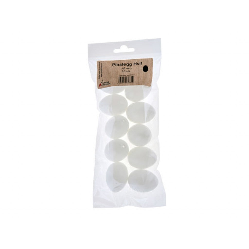 Plastegg, 10stk Hvit - 45mm