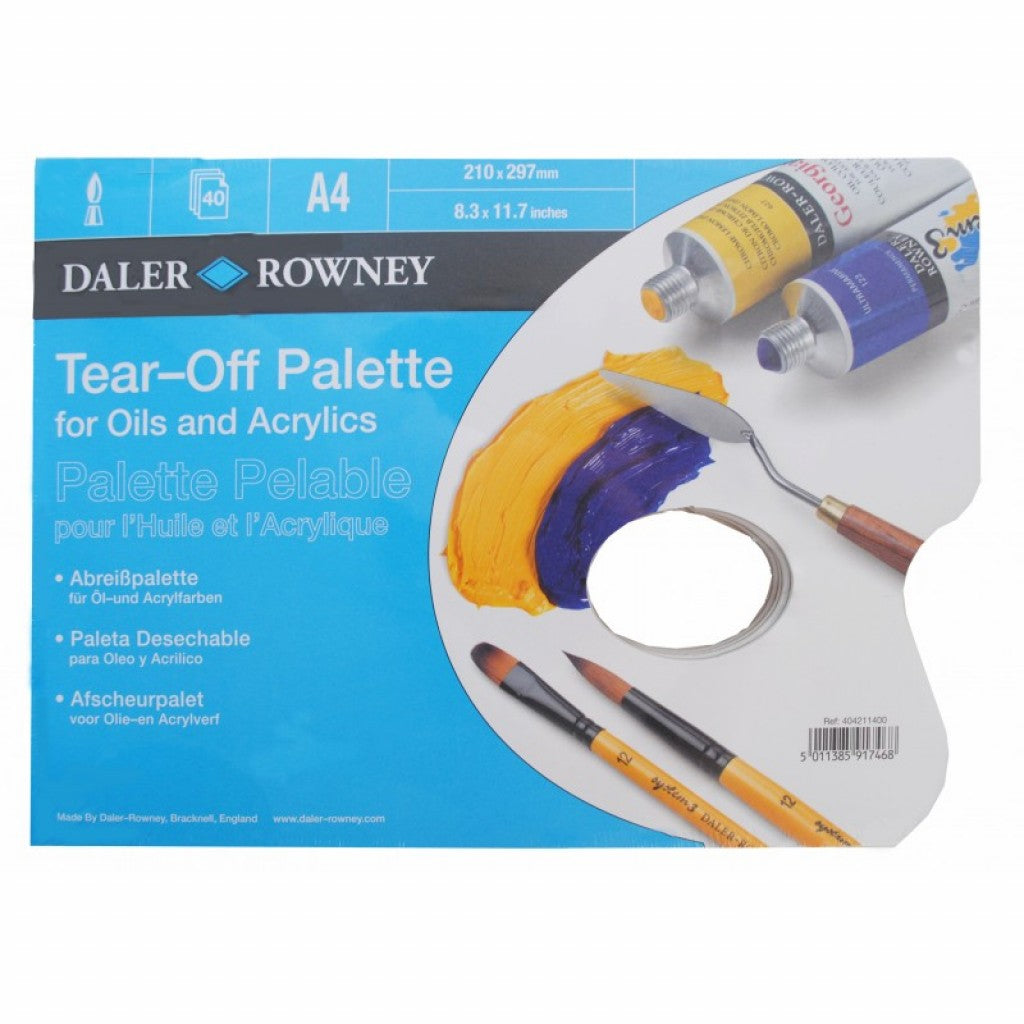 Daler-Rowney - Acrylic Tear-Off Palette A4-blokk 40 ark