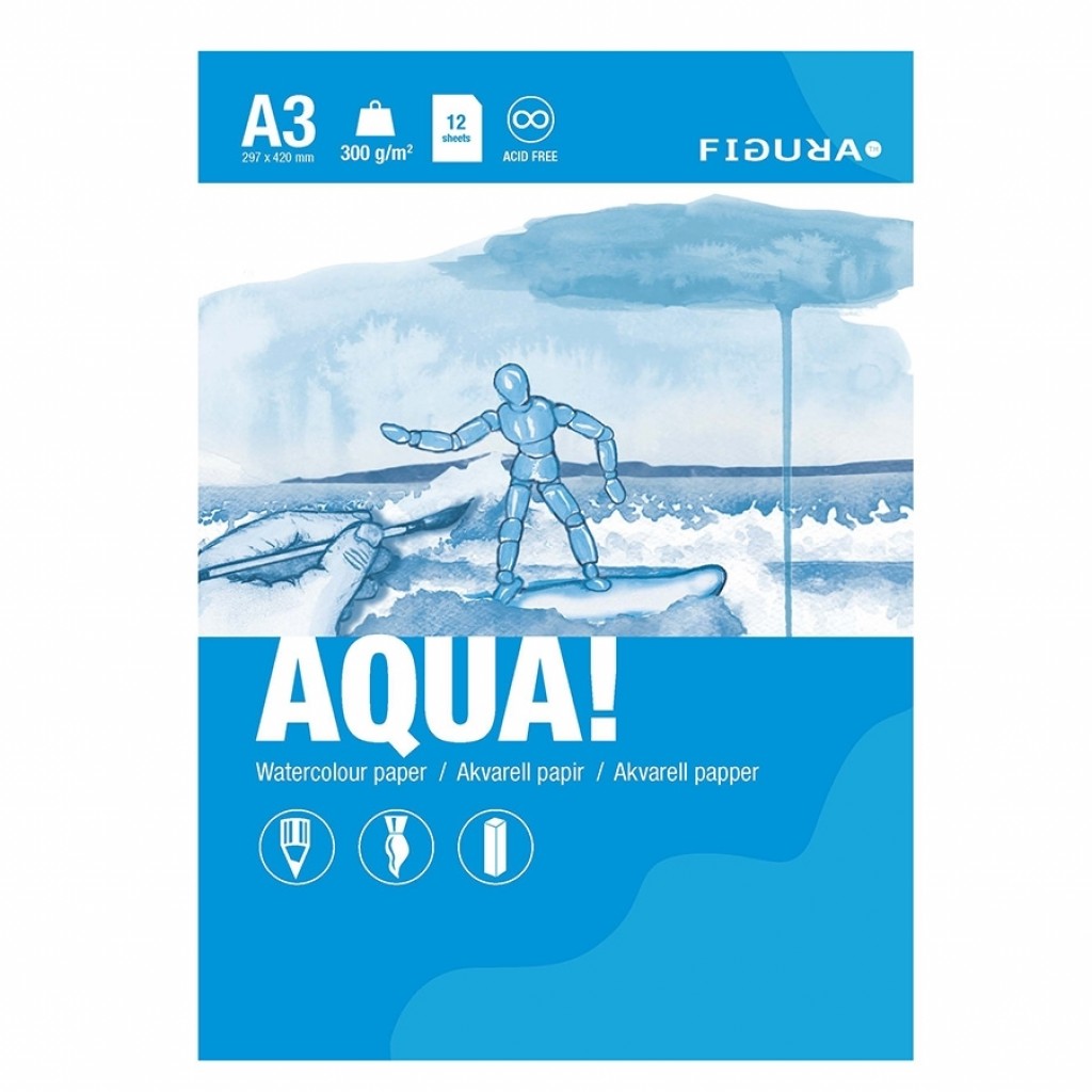 Blokk - Figura AQUA, A3, 12 ark
