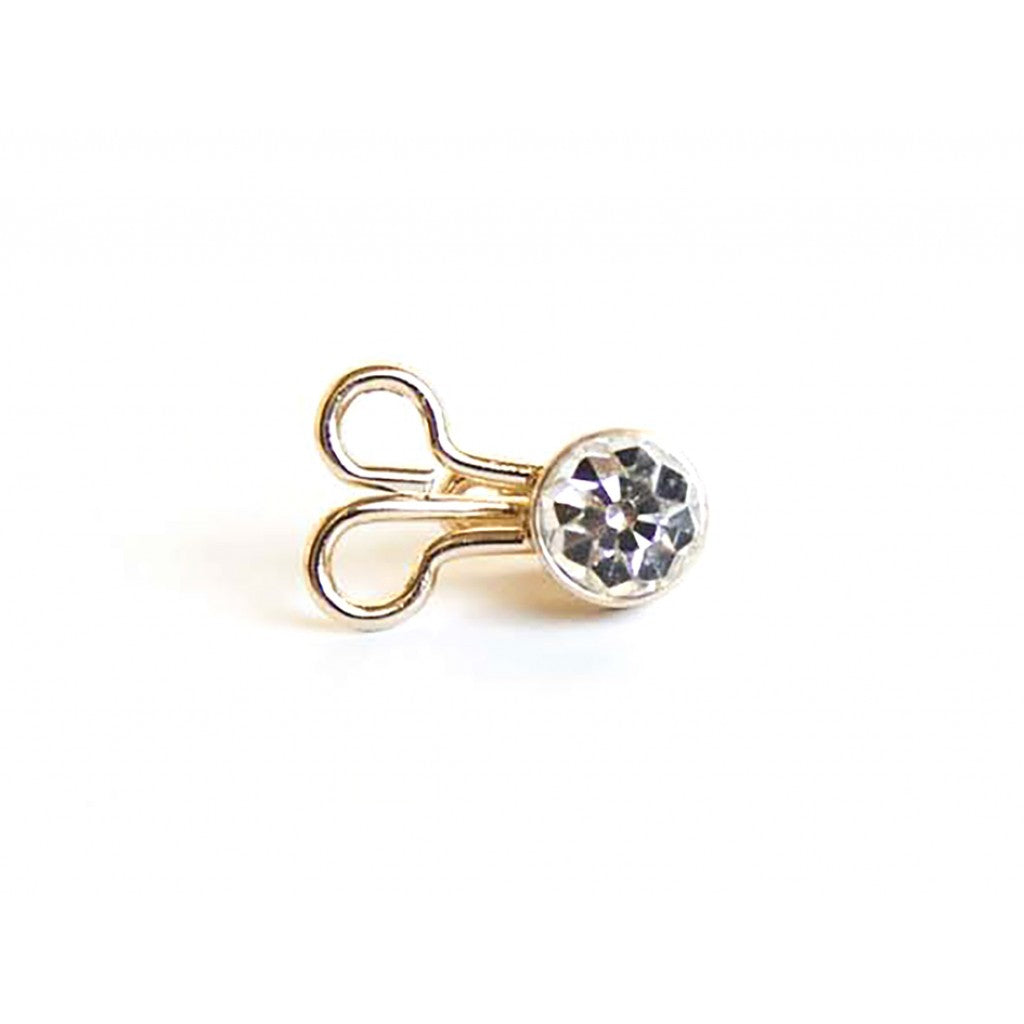 Hekte med strass - Gull