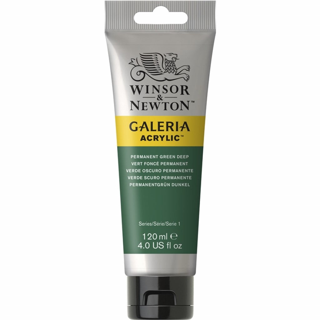W&N - Galeria Acrylic 120ml - 482 Permanent Green Deep