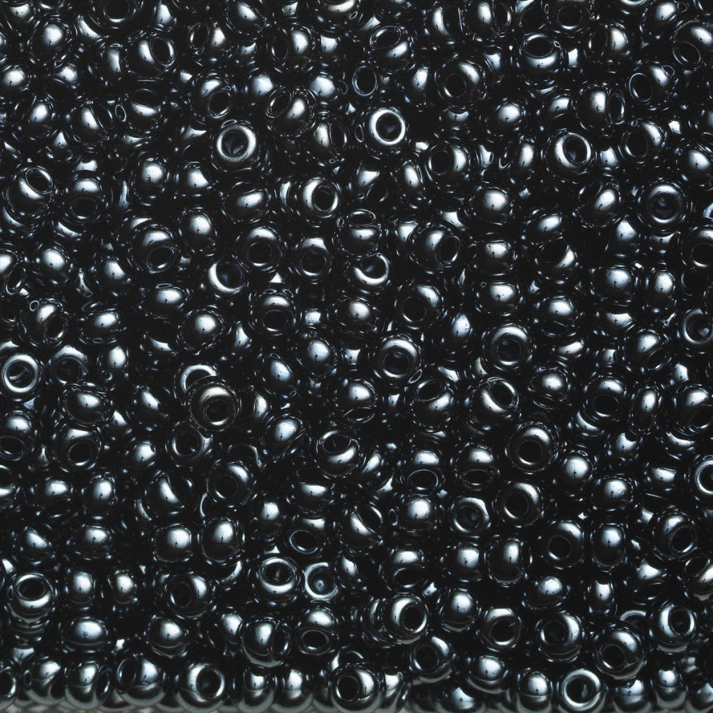 Rocaillesperle 6/0 - Mørk.Grå Iriserende