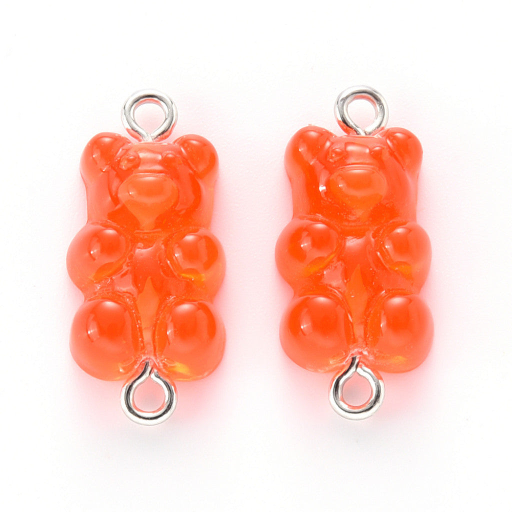 Gummy Bear Resin-Mellomledd, 25mm, 6stk - Red Hot