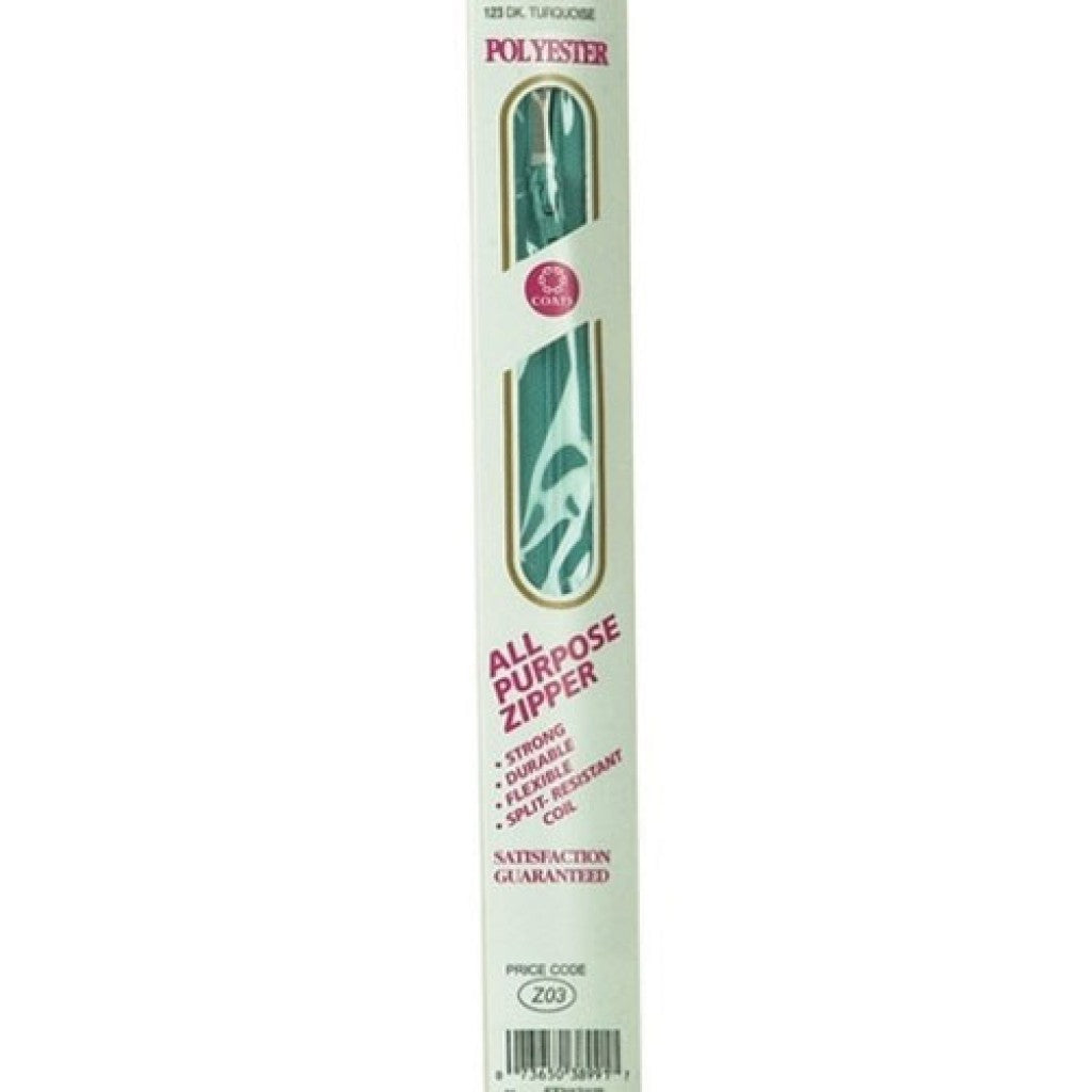 Glidelås i nylon (lukket) - 35cm Dark Turquoise