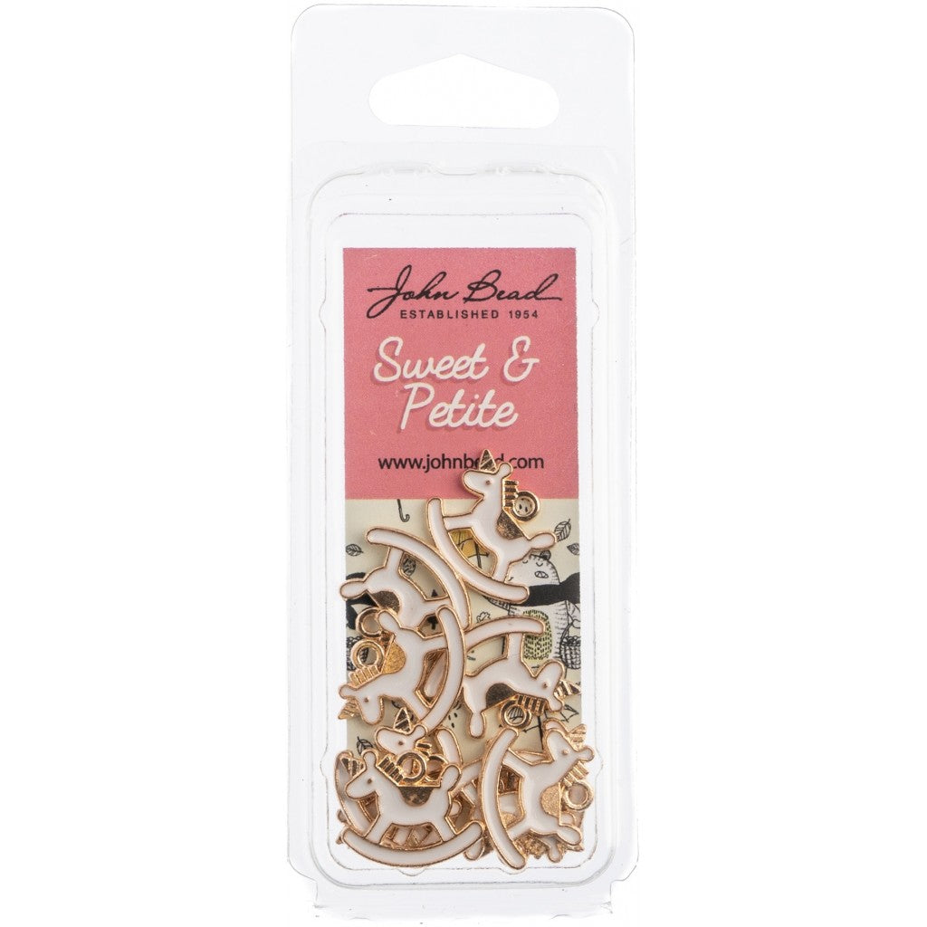 Sweet & Petite Charms -Rocking Horse White, 16x13mm 10/Pkg