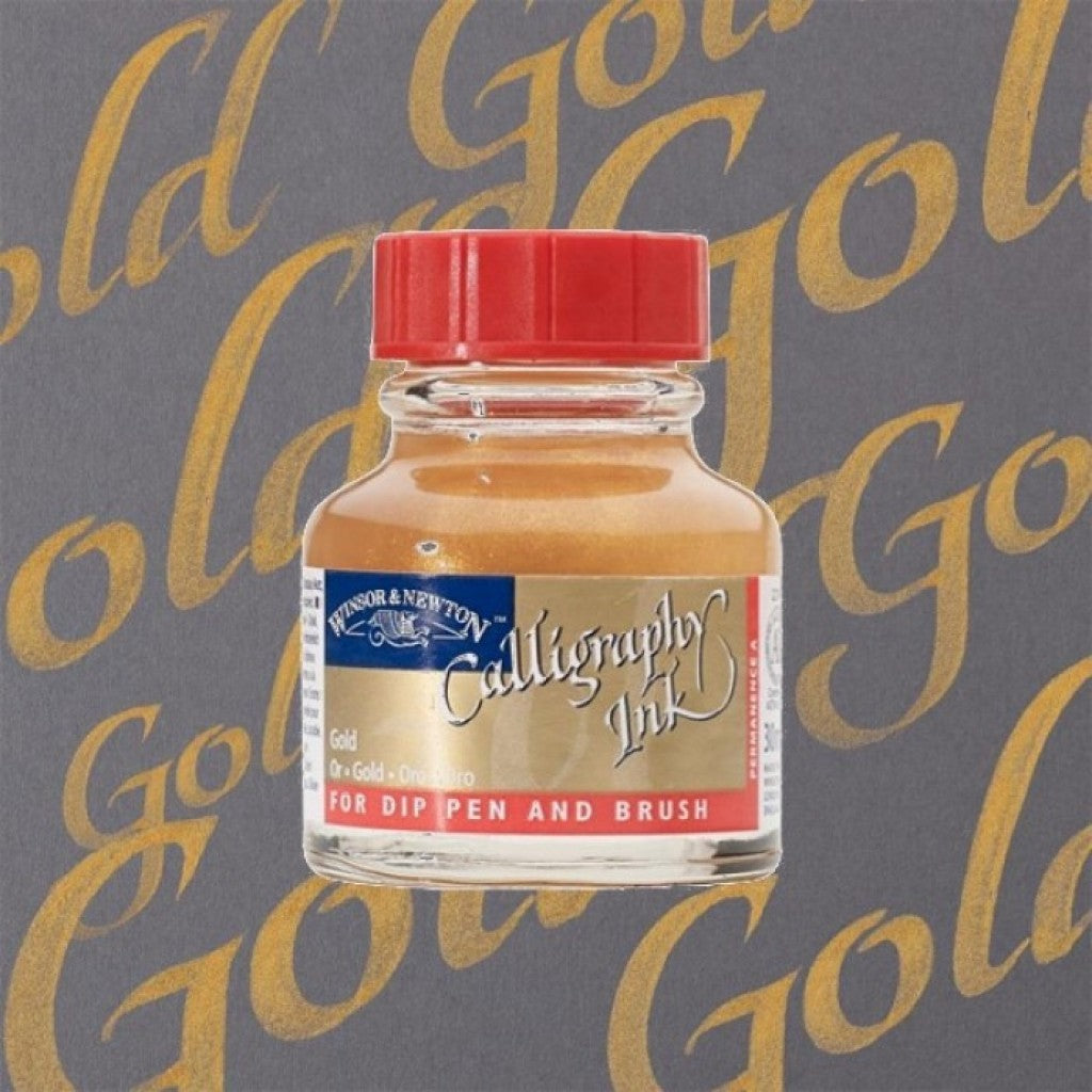 W&N Calligraphy Ink 30ml - 283 Gold Metallic