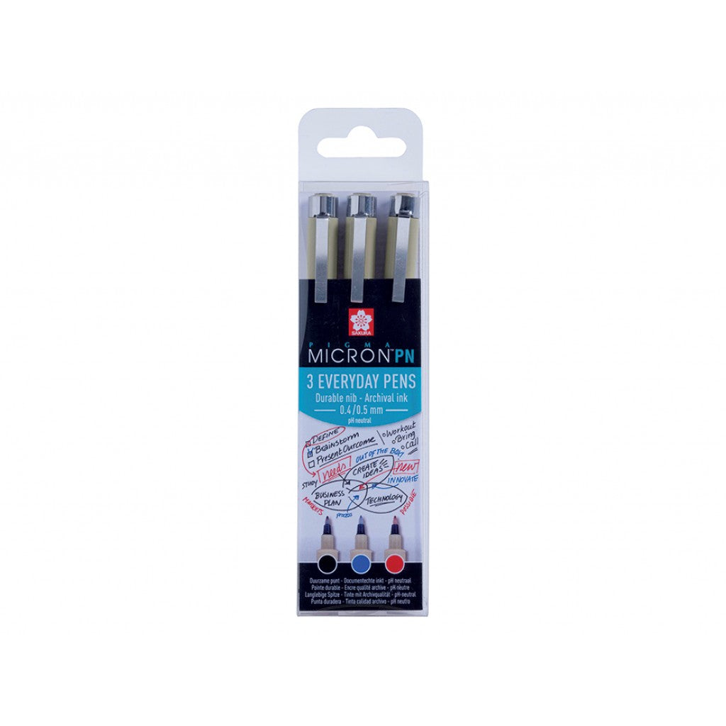 Sakura Pigma Micron PN Office - Sett med 3 farger