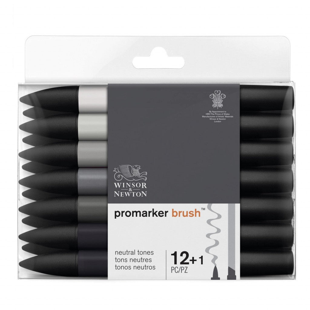 W&N - Promarker Brush - sett 12+1 Neutral Tones
