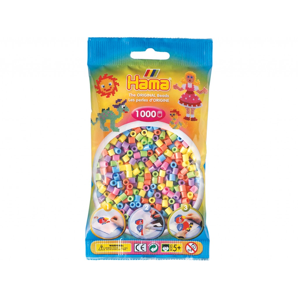 Hama Midi, 1000stk - 50 Pastellmix