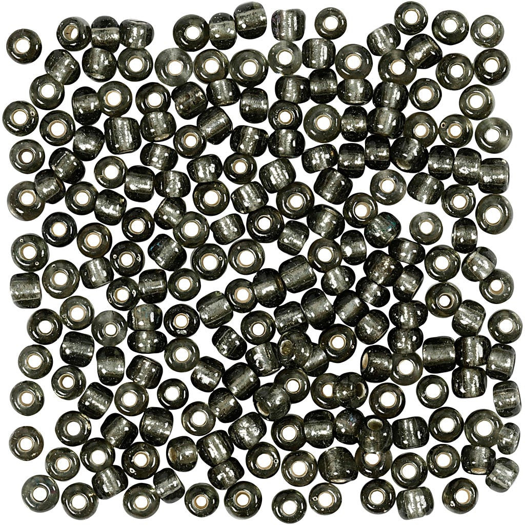 Rocaiperler 4 mm, 6/0, 25g - Klar Grå