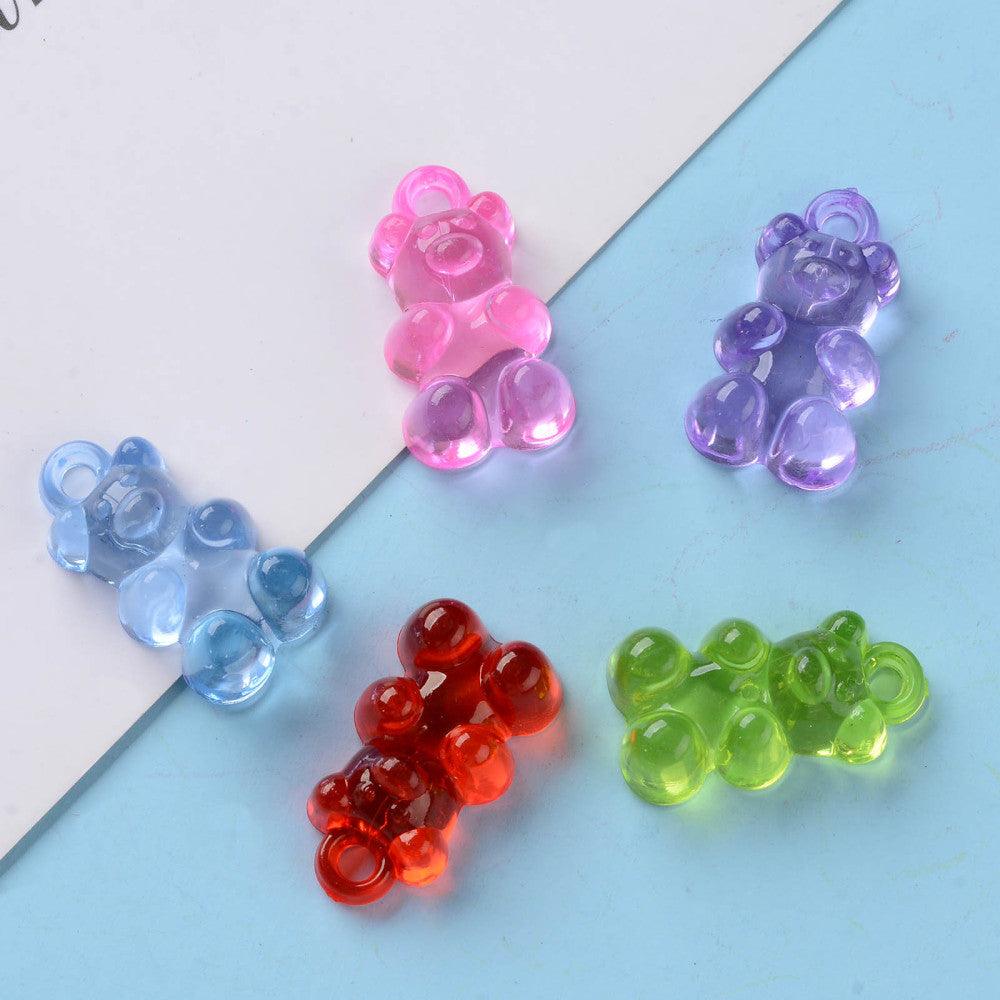 Akrylperler Gummy Bear, 20mm 30g - Transparent Fargemiks - HobbyHimmelen