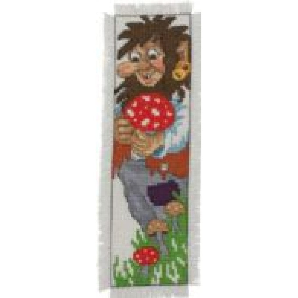 Korsstingsbroderi - Trollfar bokmerke, 7x22cm