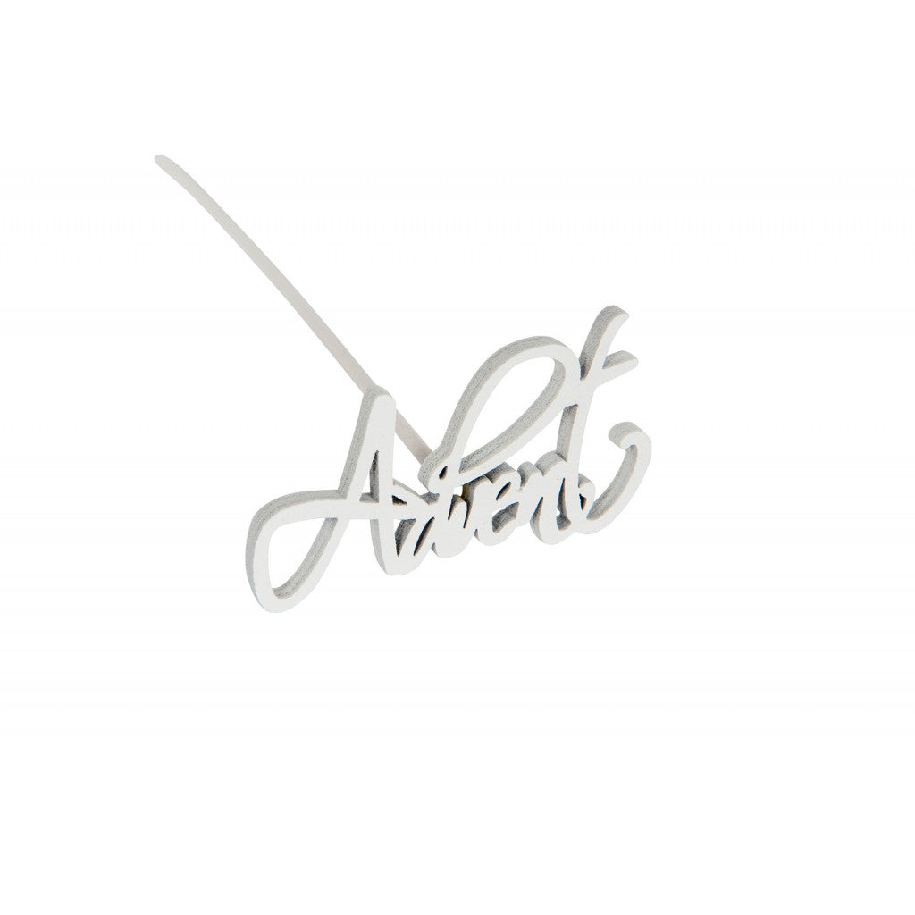 Advent på Pinne, 5cm - Hvit