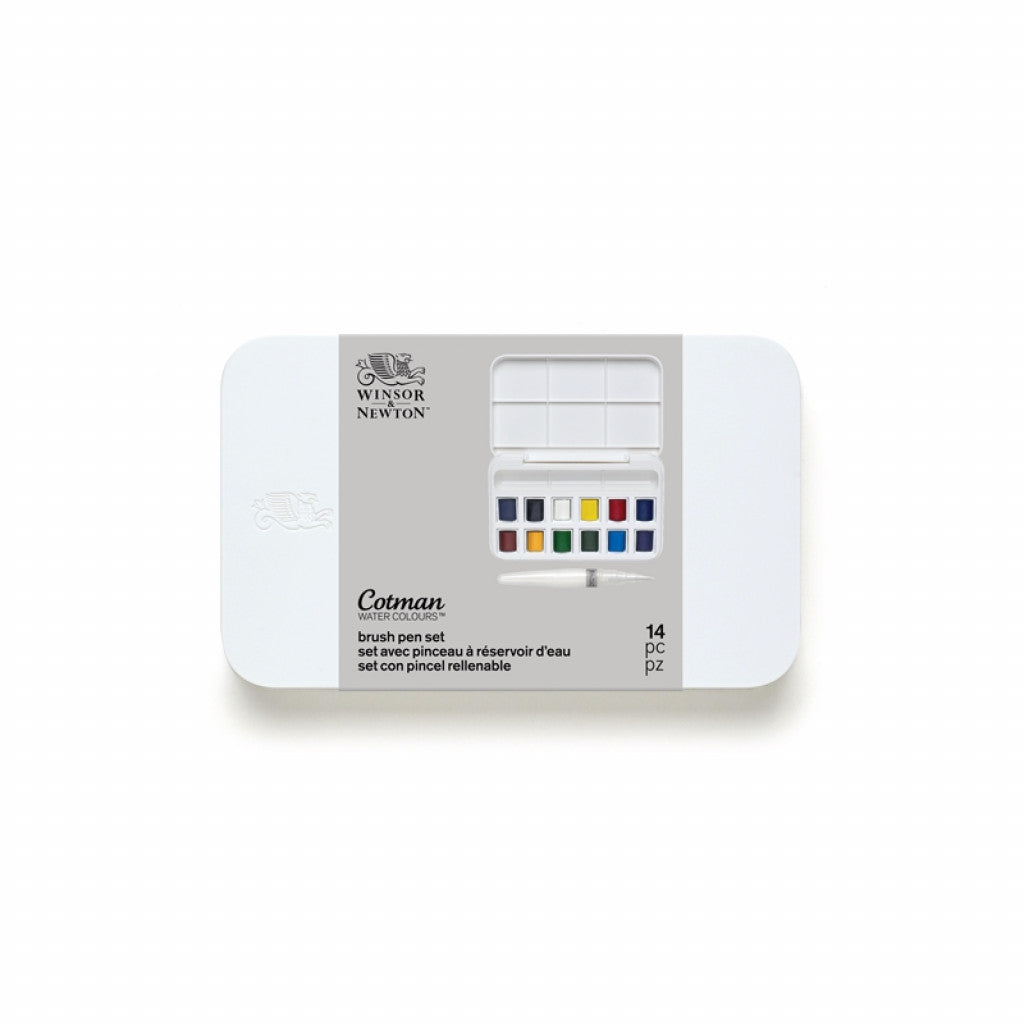 W&N - Cotman Water Colour - Water Brush Pocket Set, 12HP